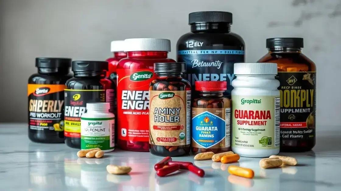 Principais tipos de suplementos energéticos Principais tipos de suplementos energéticos