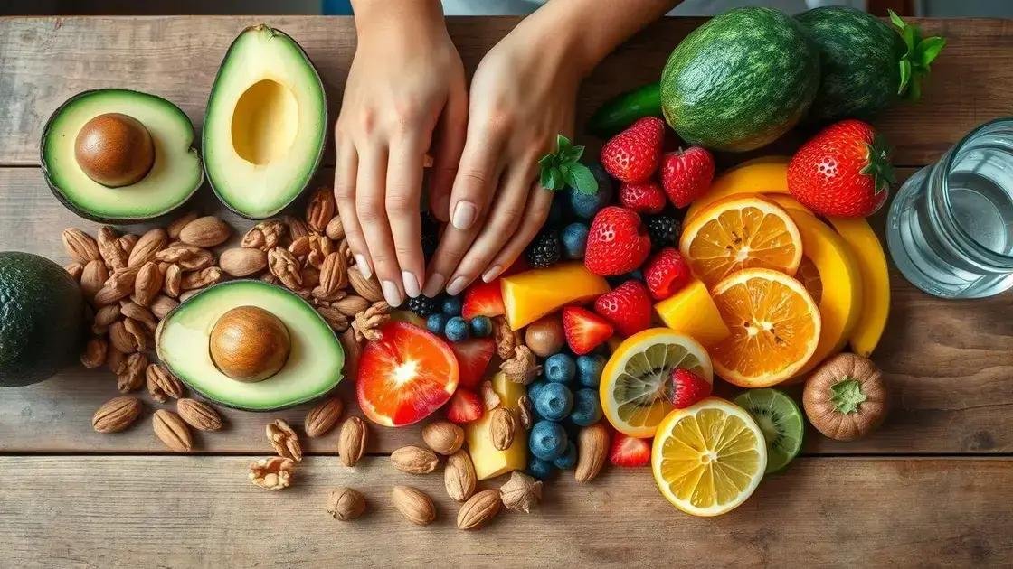 Alimentação e hidratação para mãos bonitas