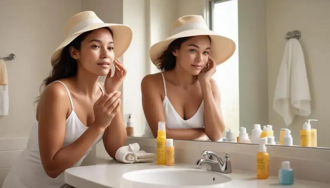 Rotina de cuidados em casa: clareadores, protetor solar e hábitos